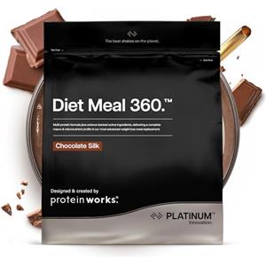 THE PROTEIN WORKS Protein Works | Diet Meal 360 - PLATINUM Innovation, Shake Sostitutivo Pasti Dietetico, Perdita Peso, 26 Vitamine & Minerali, Semi Di Lino, Inulina, Omega‑3, Cioccolato Morbido, 16 Pasti, 1kg
