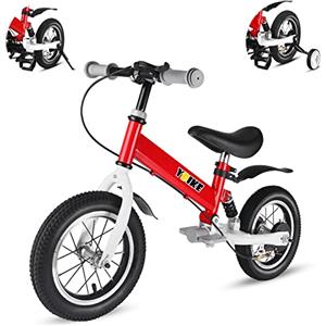 Ybike Bicicletta Senza Pedali,2 in 1 Bici Per Bambini da 12 14 Pollici, Per Bambini da 2 a 7 anni,4 Colori Bici da Equilibrio Con Freno,Ammortizzatore, Parafanghi