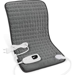 Letitwell Termoforo Elettrico,Termoforo per schiena, collo, spalle e addome con spegnimento automatico, flanella morbida (Grigio Scuro, 30x60cm)