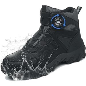 GUDECIUS Scarpe Antinfortunistiche Uomo Donna Stivali di Sicurezza Scarpe da Lavoro Scarpe Sicurezza con Punta in Acciaio Traspiranti Antiscivolo Nero 40 EU