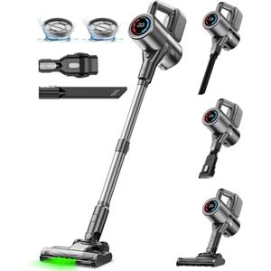 VersLife S7PRO Aspirapolvere senza fili, 500W/40KPA Scopa Elettrica, fino a 45 minuti di autonomia, display LED e luci frontali verdi, aspirapolvere autoportante per pavimenti duri, tappeti