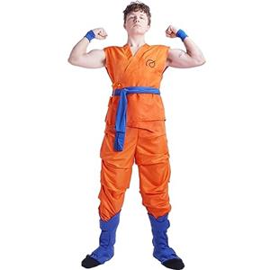 CoolChange Costume Cosplay di Son Goku con soprascarpe | Golden Frieza Saga | Taglia: M