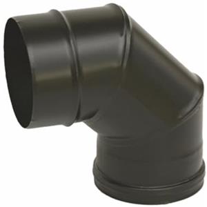 Gran Sasso Inox Curva a 90° in Acciaio Inox AISI 316 SP 5/10 Verniciato Nero per Sistemi di Scarico - Stufe a Pellet - Caldaie a Condensazione - Diametro 100 mm