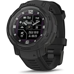 Garmin Instinct Crossover - Solar Tactical, Smartwatch ibrido, 45mm, Ricarica solare, Rugged design e Lancette Super-Luminova, Autonomia 70 giorni, +30 app multisport, GPS, Funzioni tattiche (Black)