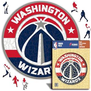 Iconic Puzzles - Washington Wizards, Logo, Puzzle di Legno con licenza ufficiale NBA, 100% sostenibile, regalo per adulti e bambini, taglia L, 500 Pz
