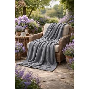 B O S A L O N I Coperta Plaid 200x150 cm BOSALONI HOME Paris Collection, Morbido Pile Elegante per Divano e Letto, Arredo Casa Moderno e Raffinato, Coperta Calda e Leggera (Grigio)