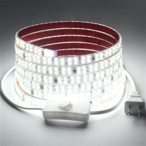 pcning SMD2835 Strisce LED Adesiva 220V 1M Bianco Freddo IP65 Impermeabile con Interruttore, 240led/m LED Strip Light 6000K 1 Metri (Bianco Freddo, 1M)
