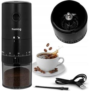 huslog Macinacaffè elettrico senza fili 30W - macina conica con macina in ceramica, batteria USB-C 2000mAh, grado di macinazione regolabile, macinino espresso portatile per casa e viaggi, 25 g