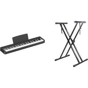 Yamaha P-145 Digital Piano - Pianoforte Digitale leggero e portatile & Rockjam Xfinity Douproed Presunbled Keyboard Stand con cinghie di bloccaggio