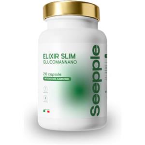SEEPPLE ELIXIR SLIM GLUCOMANNANO - Integratore per Controllo del Peso, con Cromo, Niacina e Inulina, Senza Glutine e Lattosio - 210 Capsule - Made In Italy
