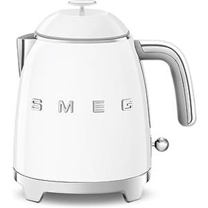 Smeg, Bollitore Elettrico Piccolo KLF05WHEU 0,8 L, Filtro in Acciaio Inox, Autospegnimento di Sicurezza, Indicatore Livello di Acqua, Base Antiscivolo e Avvolgicavo Integrato, Potenza 1400W, Bianco