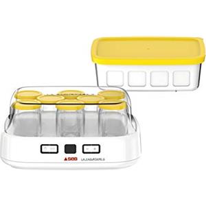 Seb YG500210 - Yogurtiera 2 con schermo LCD, 2 programmi automatici, per yogurt, 8 vasetti da formaggio, 1 l, ricettario incluso