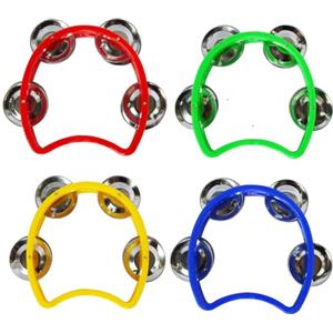 Esforzarse 4 PezziTamburello Strumento Musicale, Tamburelli Mezzaluna, Percussione per Studenti, Campanelle, Educazione Prima Infanzia, Musica, Spettacoli Scolastici