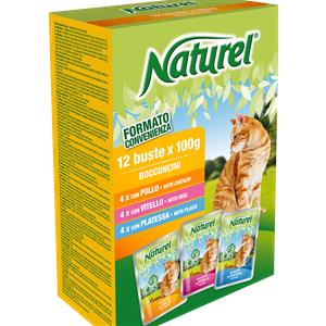 Life Naturel Cibo Umido per Gatti - Pollo, Vitello e Platessa - 12 Bustine da 100 gr