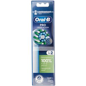 Oral-B Pro Cross Action - Testine di Ricambio 2 Pezzi per Spazzolino Elettrico con Setole a Forma di X