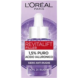 L'Oréal Paris Siero Anti-Rughe Revitalift Filler con 1,5% Acido Ialuronico - 15 ml, Idrata e Rimpolpa la Pelle