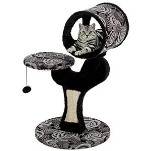 MidWest Homes for Pets Tiragraffi per gatti Salvador in sisal con area gioco e relax, motivo bianco/nero, formato piccolo, modello 138S-BK