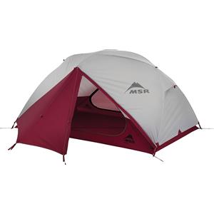 MSR Elixir 2 - Tenda Zaino in Spalla per 2 Persone, Grigio/Rosso, Impermeabile e Leggera