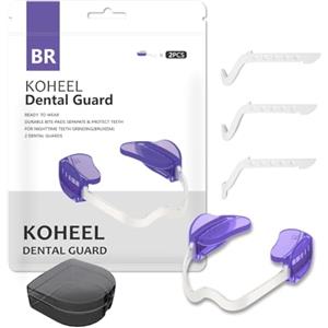 KOHEEL BR-PRO Bite Regolabile per Digrignamento e Serramento Denti, Bite Notturno Senza Bollitura, Protezione Dentale contro il Bruxismo (Confezione da 2 Pezzi)