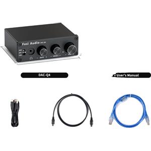 OEM Mini DAC USB stereo e amplificatore per cuffie, uscita 160mW RMS, supporta ingressi USB/ottici/coassiali, Q4
