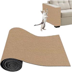 Xynovate Tappetino Tiragraffi Adesivo per Gatti, Protezione Divano Graffi Gatto, DIY Tiragraffi per Gatti, Riutilizzabile e Tagliabile, Ideale per Mobili e Pareti, Tiragraffi Divano, Cachi