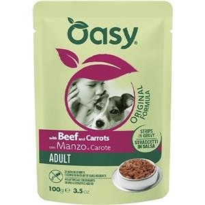Oasy original formula cane adult con manzo e carote 100 gr