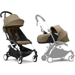 Stokke Passeggino Stokke YOYO3 con Newborn Pack - Include telaio bianco, YOYO 6+ Color Pack (Toffee) e 0+ Newborn Pack (Toffee)