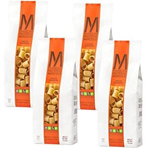Mancini Pastificio Agricolo Mezze Maniche Linea Classica, 4x500g | Pasta Artigianale di Semola di Grano Duro, Grano Marchigiano, Trafilati al Bronzo, Essiccazione Lenta