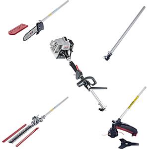 AL-KO Set completo per benzina multitool BC 260 MT, potenza motore 0,75 kW, 2 tempi, dispositivo completo con bobina/lama per coltelli/tagliasiepi/pulsante alto, accessori facili da cambiare, tracolla