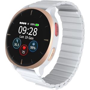 August Audar E2 Monitor Salute Smartwatch, Bracciale Salvavita Anziani per Cadut e SOS GPS Allarme, 24/7 Battito,Pressione,SpO2,Temperatura, Report Benessere IA, Dati Tramite Piattaforma Cloud IoT,Senza App