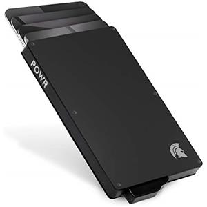 POWR - RFID Porta Carte Di Credito in Metallo - Porta Tessere Uomo - Porta Badge Slim - Mini Wallet in Metallo Rigido Tascabile - Portaschede Sottile - Regalo Smart Uomo