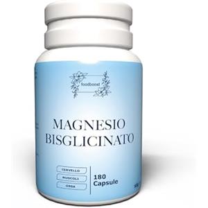 foodboost Magnesio Bisglicinato 700 mg - 180 Capsule Vegane (3 Mesi) - Alta Biodisponibilità, Ottima Tollerabilità - Stanchezza, Stress, Sistema Muscolare, Ossa - Senza Glutine - Made in Italy