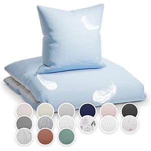 sleepwise "Soft Wonder" - biancheria da letto, Extra-accogliente, traspirante, antipiega, ipoallergenico, Copripiumino Completo tutto l'anno, 2 Parti, Federa 135x200cm e 80x80cm, Cipria/Bianco