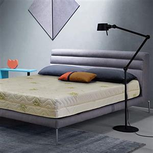 Sleepys Materasso Lattice 100% Singolo 85x190 Alto 18cm Naturale. Fresco e Molto Traspirante. Fodera in Aloe Vera, Fresca, Morbida e ANTIAGE.