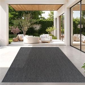 TT Home Tappeto Per Esterni Tappeto Cucina Balcone Terrazza Design Moderno Monocolore, Colore:Antracite, Dimensione:300x400 cm