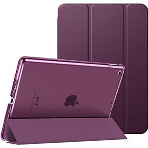 MoKo Cover per Nuovo iPad 9 2021 / iPad 8 2020 / iPad 7 2019, iPad 10.2 Case Ultra Sottile Leggero Custodia in Tri-fold Auto Sveglia/Sonno con Retro Semi-trasparente Rigido, Viola Scuro