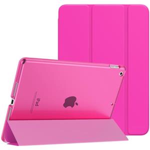 MoKo Cover per Nuovo iPad 9 2021 / iPad 8 2020 / iPad 7 2019, iPad 10.2 Case Ultra Sottile Leggero Custodia in Tri-fold Auto Sveglia/Sonno con Retro Semi-trasparente Rigido, Pitaya Rosso