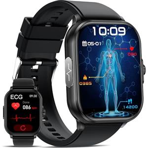 YYKY 2026 Nuovo orologio smartwatch donna uomo misura ????li????????m???????? ECG pressione sanguigna arteriosa,HRV,cardiofrequenzimetro,ᴀᴘɴᴇᴀ ɴᴏᴛᴛᴜʀɴᴀ,Sonno,SpO2,Acido Urico,2.01"ecg watch con Chiamate Bluetooth