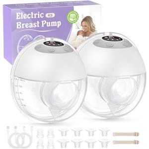 Haokoo Tiralatte Elettrico Indossabile Senza Mani, Tutto in Uno Tira Latte Neonati Elettrico per Uso Quotidiano e Lavoro, 4 Modalità 12 Livelli, Senza BPA, Flange 17/19/21/24/27 mm, 2 Pezzi