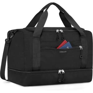 VSNOON Ryanair Sac Cabina Aereo 40x30x20, 24l Sacco Di Viaggio Pieghevole Impermeabile Con Tasca A Scarpe E Tasca Umida, Sacco Di Viaggio Aereo Per La Sport Ospedale Vacanze Fine Settimana, Nero