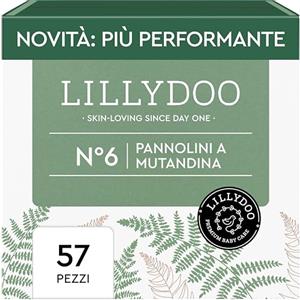LILLYDOO Pannolini a Mutandina LILLYDOO green - Taglia 6 (13+ kg), pacco scorta (57 pezzi), Sicuri contro le fuoriuscite, delicati sulla pelle, senza cloro e lozioni, dermatologicamente testati