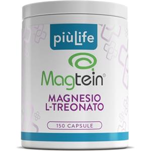 +LIFE Magnesio Treonato Magtein PiùLife - 2000 mg (di cui 164 mg Magnesio Puro Elementare) - Integratore Memoria e Concentrazione - 150 Capsule - Magnesium L-Threonate Gluten & Lactose Free