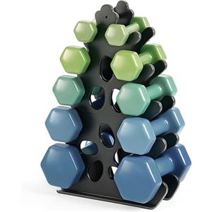 Josmimic Supporto per manubri, supporto per pesi a 5 livelli, palestra a casa, supporto per albero di peso (senza manubri)