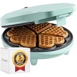 Bestron Waffle Maker, piastra per waffle a forma di cuore, macchina per waffle con antiaderente & indicatoro luminso, collezione Sweet Dreams, 700 watt, colore: Verde