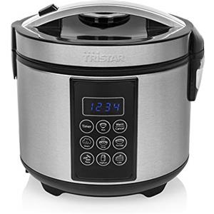 Tristar RK-6132 Multicooker e Cuociriso, 500 W, 1.5 Litri, Acciaio Inossidabile, Argento
