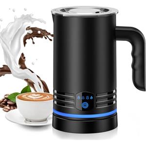 HAPPHOOH Montalatte elettrico, 4 in 1 Cappuccinatore Elettrico Fredda/Calda, Montalatte Tecnologia magnetica, Spegnimento automatico, Interno antiaderente per Cappuccino Latte