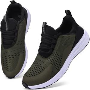 Mnking Scarpe da Ginnastica Uomo Donna Scarpe Corsa Sportive Running Fitness Trail Mesh Leggera Respirabile Gym Sneaker Basse Nero Bianco EU43