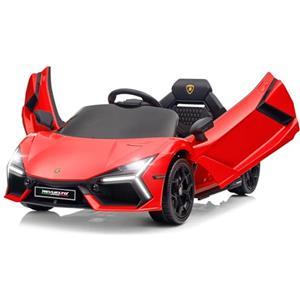 LALAHO Macchina Elettrica per Bambini 12V LAMBORGHINI REVUELTO，Telecomando e Velocità 3-5km/h, Età 3-5 Anni (Rosso)