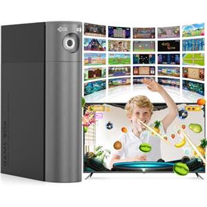 GREENTREEN Console Giochi TV per Bambini: con Sensore di Movimento AR - Sistema Plug and Play per Sport in Casa - Videogiochi Interattivi Educativi - Idea Regalo per Bambino e Bambina 6+ Anni (Grigio + Nero)