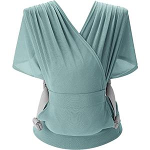 SONARIN Traspirante Fascia Porta Bebè,Portabebè Ergonomica Elastica Porta Bambino Portantina Bebè Marsupio Portabebè Neonati Leggera Portatile per Neonati Bambini fino a 15 kg(Verde)